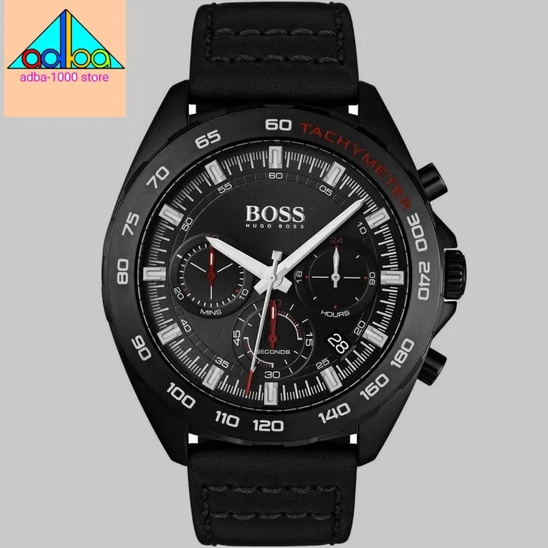 Hugo Boss Original 1513662 Men's Intensity Black Leather Watch 44mm