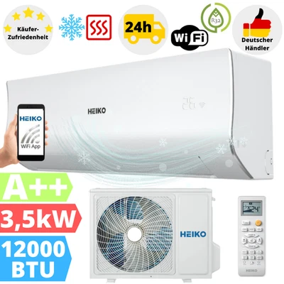 Split Klimaanlage 12000 BTU Heiko Klimagerät Klima WLAN R32 3,5 kW Splitgerät - Bild 1 von 4