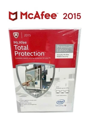 NEW McAfee Total Protection 2015 - 3 Devices - NO CD Drive Needed - SEALED - Image 1 of 3