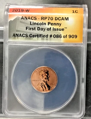 2019-W Lincoln Shield 1c Reverse Proof RP-70 DCAM FIRST DAY OF ISSUE - Image 1 of 4