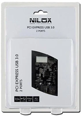 Nilox Scheda PCI-Express, 2 Porte USB 3.0, 4.8 Gbps, Grigio - Immagine 1 di 2