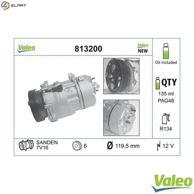 COMPRESSOR AIR CONDITIONING 813200 FOR SKODA OCTAVIA/Combi VW NEW/BEETLE VAN - Image 1 of 4