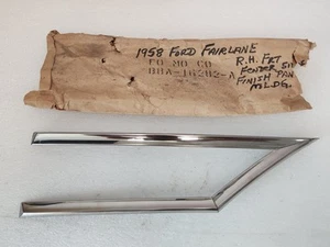 NOS 1958 Ford Fairlane Victoria RH Front Fender Side Trim Molding B8A-16282-A - Picture 1 of 17
