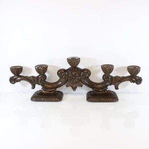 Kerzenständer Antik Holz - Kerzenleuchter 4-armig - Holzkerzenhalter - Bild 1 von 8