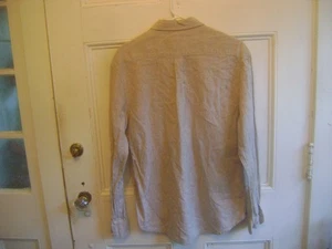 BRUNO MEDIUM 55% COTTON/POLY WASHABLE LINEN BEIGE BUTTON DOWN SHIRT; EXC.COND. - Picture 1 of 2