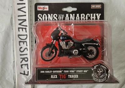 Sons Of Anarchy Tig Maisto Harley Davidson Model  Bike Motorcycle Ages 8+ SOA - Image 1 of 3