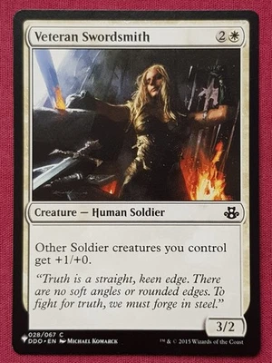 Magic The Gathering MYSTERY BOOSTER MB1 VETERAN SWORDSMITH white card MTG - Image 1 of 2