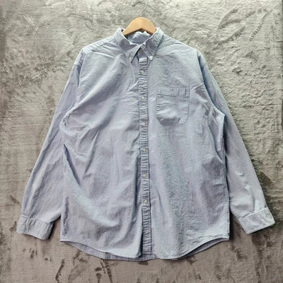 L.L. Bean XL Button Down Shirt Blue White Striped 100% Cotton Traditional Fit - Image 1 of 4