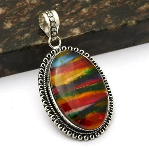 Ammolite Opal Gemstone Handmade Pendant Jewelry Gift For Women 2.32" AP-52868 - Picture 1 of 1