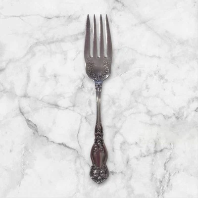 Antique 1910 WM Rogers & Son Silverplate Salad Fork Orange Blossom Pattern  - Image 1 of 4