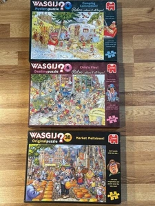 3 wasgij puzzles 1000 pieces  #6 DESTINY & #6 MYSTERY & #38 MARKET MELTDOWN - Picture 1 of 5