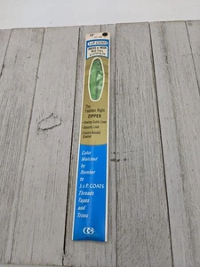 Vintage J&P Coats Dress or Neck Metal Zipper 12" Lime Green 222 - Picture 1 of 4