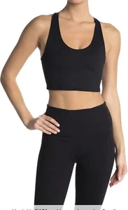 NWT Zella Yoga + Studio Black Re-Gen Long Line Racerback Sports Bra Sz SMALL - Picture 1 of 3