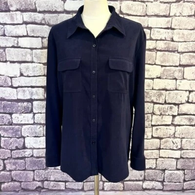 Josephine Chaus Sport Navy long Sleeve Button Down Jacket Size XL Polyester Mix - Image 1 of 4