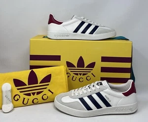 Adidas x Gucci Gazelle Zapatillas Blancas EE. UU. 6.5 UK 6 Zapatos Excelente SUBASTA - Imagen 1 de 11