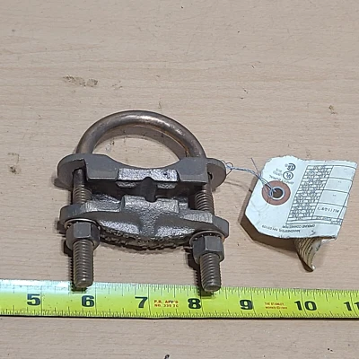 NEW BURNDY GAR174C CLAMP 1-1/2" IPS PIPE TO 4 STR GROUND CONNECTOR - Image 1 of 4