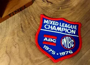 Bowling Vintage Embroidered Patch 3" - ABC/WIBC MIXED LEAGUE CHAMPION 1975/1976 - Picture 1 of 3
