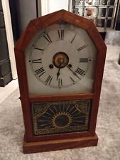 Vintage 1886 Jerome & Co New Haven Conn Oak Cased Rocket Time Piece Clock