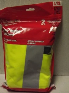 Milwaukee High Visibility Yellow Safety Vest - L/Xl Class 2 10 Pockets 2 Pack - Picture 1 of 3