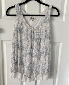 Via Signoria Made in Italy 100% Seide Blumen ärmellos gefüttert Bluse Gr. S - Bild 1 von 10