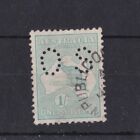 K2059) Australia 1913 1/- Pale Blue-Green First Watermark Punctured Small ?Os?