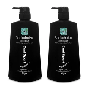 Crema de ducha corporal 2x500 ml baño lavado piel hombres Shokubutsu Monogatari Cool Sport - Imagen 1 de 8