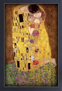 GUSTAV KLIMT THE KISS 13x19 FRAMED GELCOAT POSTER ART NOUVEAU PAINT GOLDEN ERA ! - Picture 1 of 2