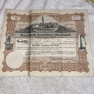 1914 Union Pacific Consolidated Oils Limited - Stock Certificate - Picture 1 of 12