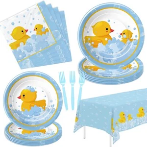 APOWBLS Rubber Duck Decorations Tableware - Duck Party Supplies For Baby Show... - Picture 1 of 7