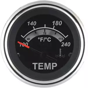 Sierra 67020P Black Sterling Water Temperature Gauge 120-240º F - Foto 1 di 1