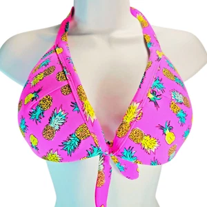 Top de bikini Joe Boxer piña talla XL rosa acolchado correas ajustables traje de baño  - Imagen 1 de 11