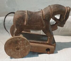 Antique Horse Wooden Tribal Toys Collectibles Rare