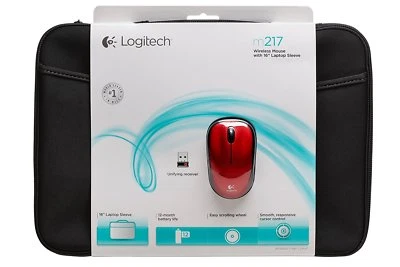 Logitech Wireless Mouse M217 RED & 16" Laptop Sleeve Bundle 910-002139 - Image 1 of 4