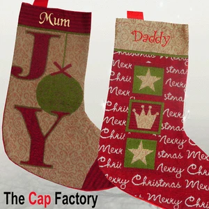 Tapiz personalizado de medias bordadas tradicionales de Navidad de lujo - Imagen 1 de 6