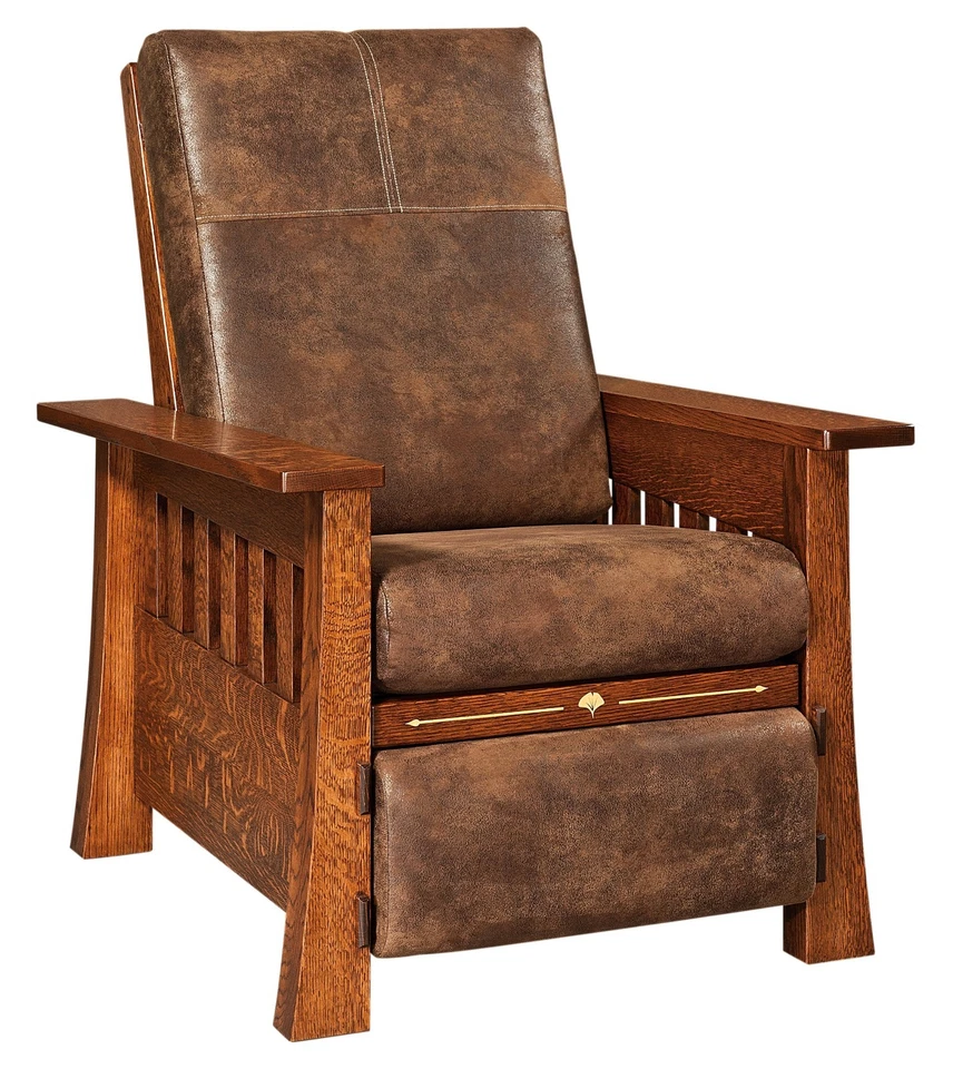 Amish Mission Arts & Crafts Mesa Recliner Accent Chair Solid Wood Upholstery - Image 1 of 4
