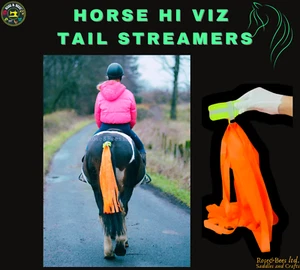 HORSE Hi Viz Reflective Tail Streamers | Adjustable Hook and Loop Elastic Band - Picture 1 of 19