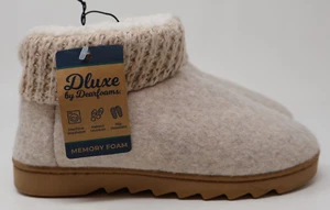 Dluxe by Dearfoams Women's Bella Knit Cuff Felted Bootie Slippers Size 5-6 Small - Picture 1 of 10