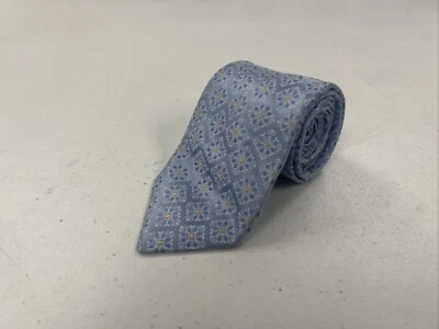 Ike Behar 男式浅蓝色花卉丝绸领带 128 美元 — 第 1/4 张图片