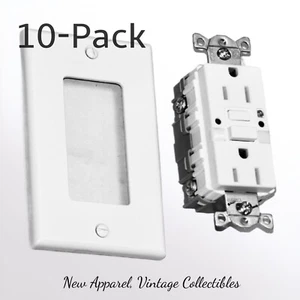 Paquete de 10 Hubbell Nightlight comercial autoprueba GFCI 15A receptáculo + cubierta, blanco - Imagen 1 de 4