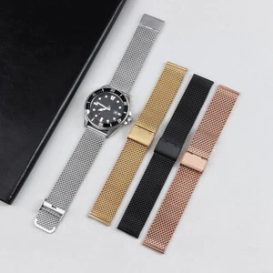 18mm 20mm 22mm 24mm Men Women Stainless Steel Watch Band 1.0 Milanese Mesh Strap - Picture 1 of 20