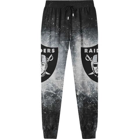 Las Vegas Raiders Casual Print Pants Trousers Loose Active Sport Trousers Cover