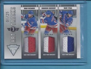 2011-12 Titanium HAT TRICKS 3  brad richards #01/25 Rangers 