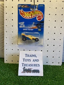 1997 Hot Wheels Yellow Shock Factor Collector #700 NIP Rare Blue Card (B-1186) - Picture 1 of 14