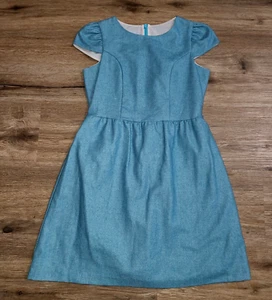 Bella Bliss girl 10 Blue Wool blend Winter Dress Flare - Picture 1 of 4