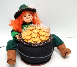 VTG Dept 56 Fiber Optic Leprechaun Pot of Gold St. Patrick's Day Irish w/Box - Picture 1 of 20