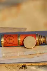 Personalised Leather and Brass Portable Telescope || Hand Crafted Beautiful Bras - Picture 1 of 5