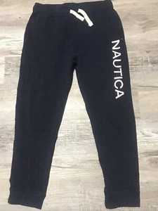 Nautica Premium Logo Jogger Sweatpants Girls Youth Extra Large XL Drawstring BLK - Picture 1 of 9