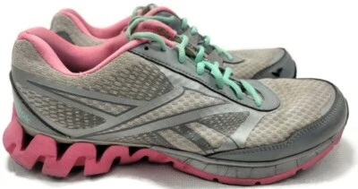 Mujer Reebok ZigTech Rosa Gris Tenis Caminar Correr Zapatos Talla 9 Foto 1 de 4