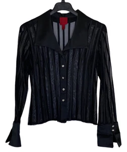 JS Collection Women Black Long Sleeve Blouse Size US 12, UK 14 - Bild 1 von 12