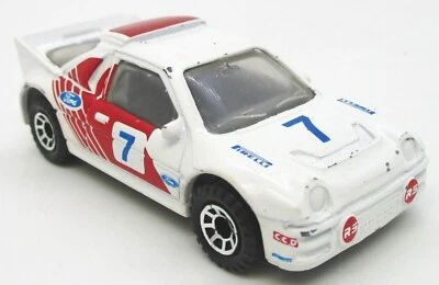 Matchbox Ford Rs 200 Rally Bianco Rosso Livrea 7 Date 1986 (Scala B) 1:55 Pod - Immagine 1 di 4